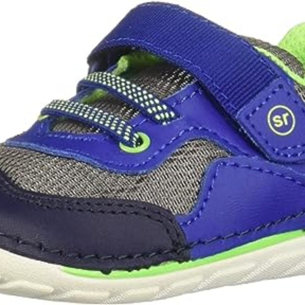 Stride Rite baby boys Sm Rhett Sneaker, Navy/Lime